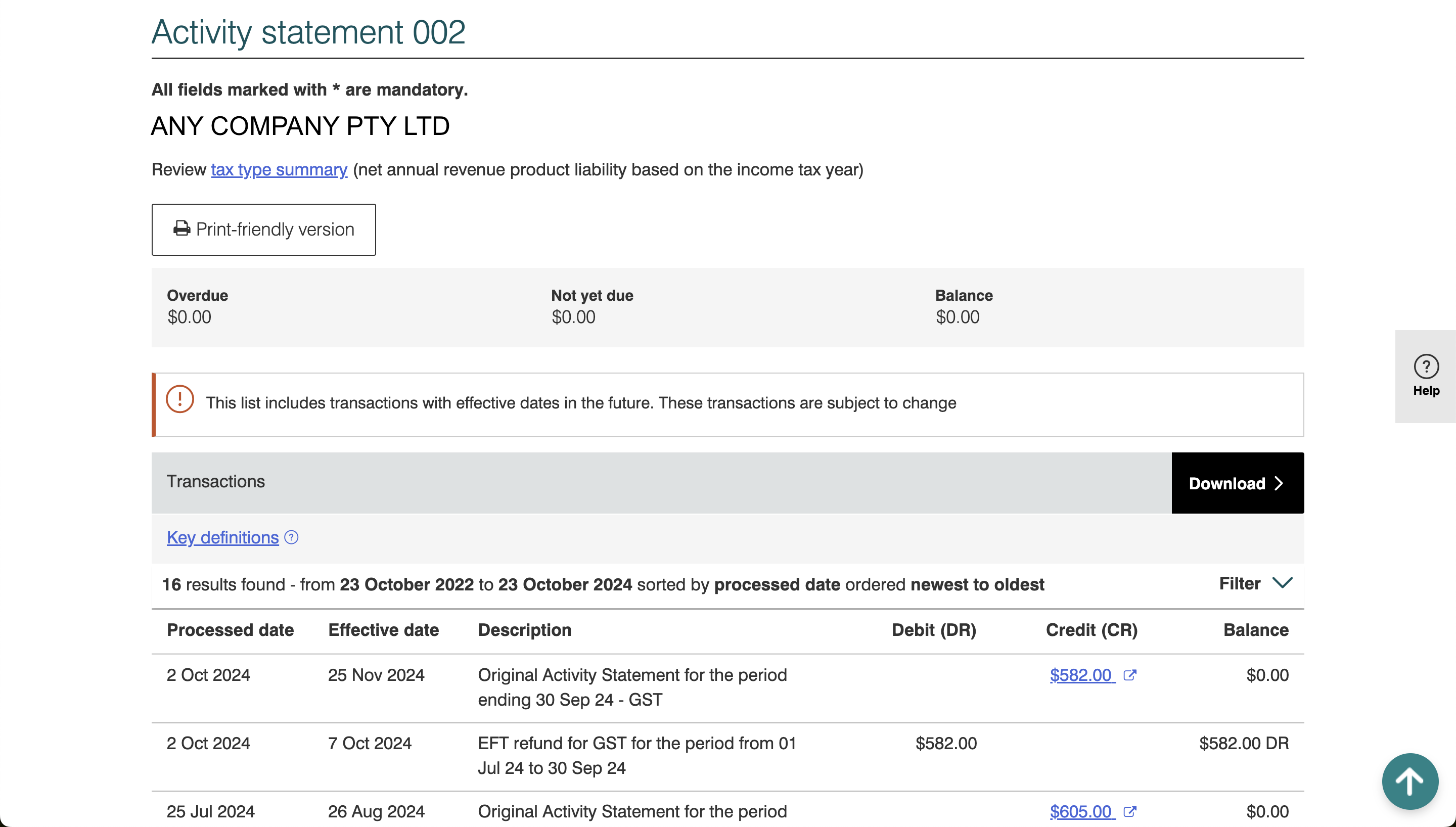 Integrated Client Account Statement