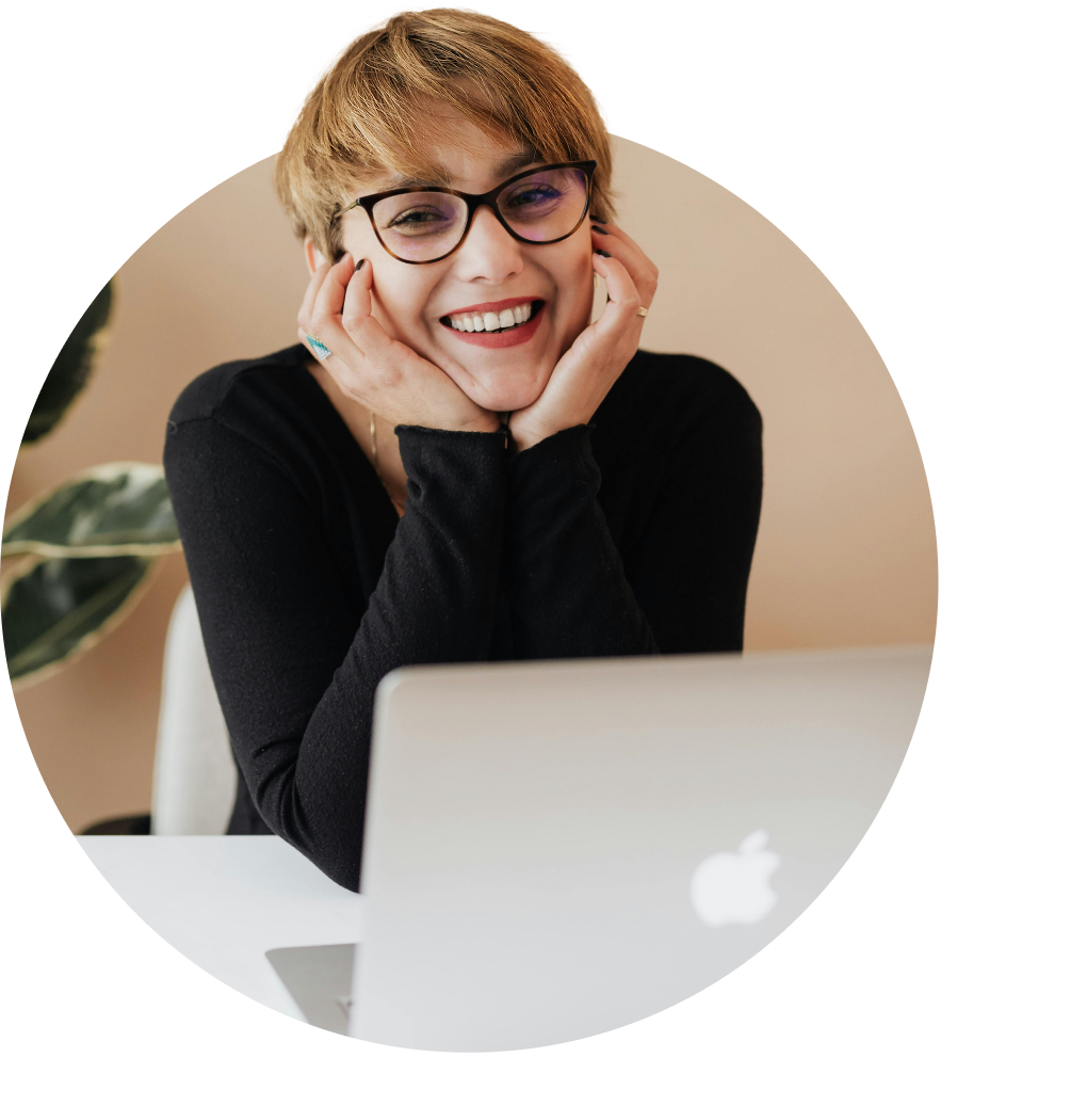 Professional business woman with laptop